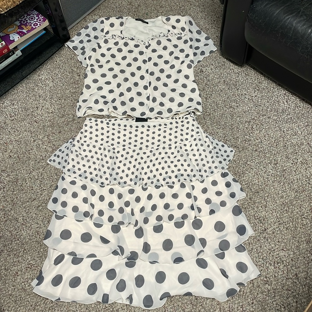 New Jacques vert ruffle skirt set